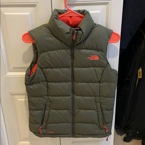 XS northface army green down vest